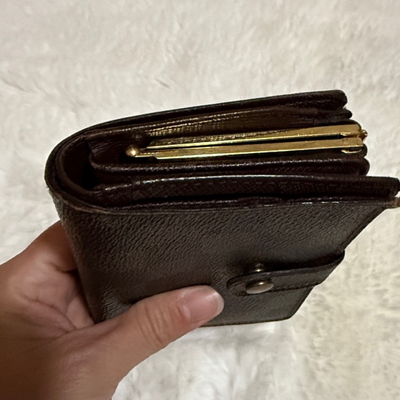 Louis Vuitton Ebene Damier Kiss lock wallet Checkered Brown - Picture 3 of 10